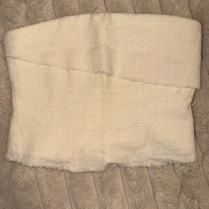 White Fox Boutique Cream Strapless Top